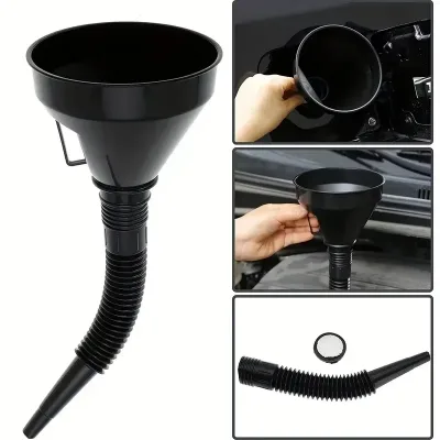 1 Pc Multi Functional Flexible Automotive Fuel Funnel: Spill-Proof Refueling & Oil Changing Tool with Wide Mouth & Handl image 1