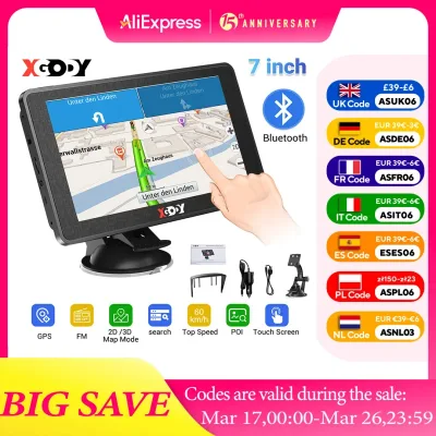 XGODY 7 Inch Auto GPS Navigator HGV LGV Sat NAV 8GB Post Code Support MP3 Player image 1