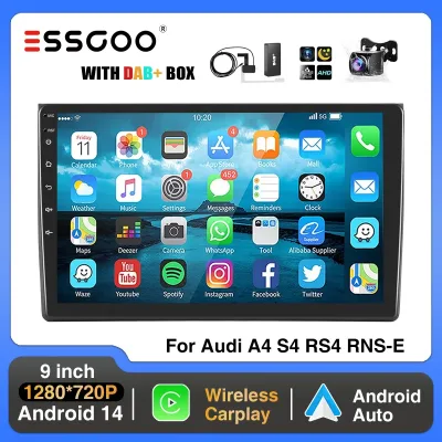 Essgoo 9" Android 14 4+64G Wireless Carplay Car Stereo Radio for Au...