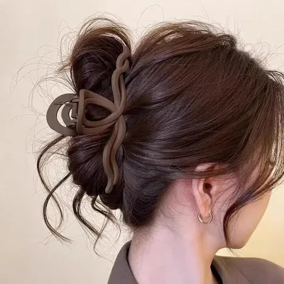 Vintage Brown Bow Shape Hair Claw For Women Hair Ornament Back Hair Holder Claw Clip Hairpin Hair Clip Fashion Hair Acce