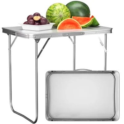 EFAN Folding Table 6FT/80CM Portable Aluminium Party Kitchen BBQ Trestle Outdoor Tool for Camping Picnic Garden Study Wr image 1