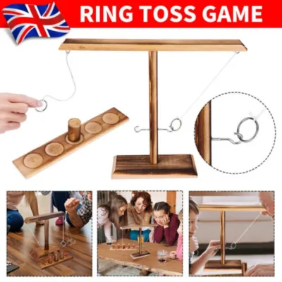Hook and Ring Toss Wooden Drinking Game for 2 Players