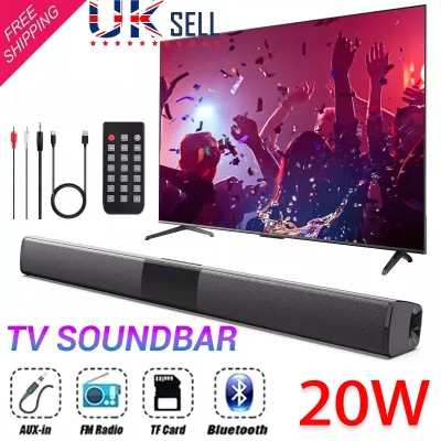 20W Bluetooth Soundbar with Subwoofer FM Radio TF AUX RCA Remote