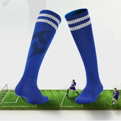 2x Sport Breathable Long High Knee Football Socks Footy Soccer Baseball Hockey image 1