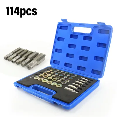 114PC Oil Pan Thread Sump Repair Kit Gearbox Drain Plug Tool Set M13 M15 M17 M22
