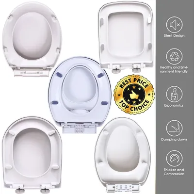 DayPlus Toilet Seat, Soft Close Toilet Seats White with Quick Release, Sturdy Duroplastic Anti-Bacterial Toilet Lid WC S image 1