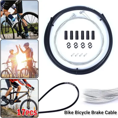 17PCS Bike Bicycle Front Rear Inner Outer Wire Brake Housing Kit UK image 1