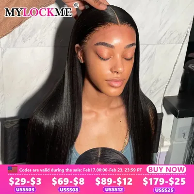 Mylockme Wear Go Glueless Wig Brazilian Straight 6x4 5x5 9x6 7x5 La...