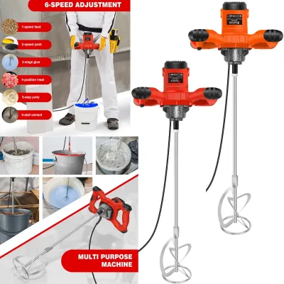 DayPlus 2600W Handheld Concrete Mixer Machine Paddle Mixer Adjustable 6 Speed Stirrer Electric Mix Stirring Tool M14 Mix