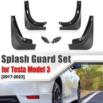 *no Drilling for Tesla Model 3 2017 - 2023 Splash Guards Mud Flaps ...