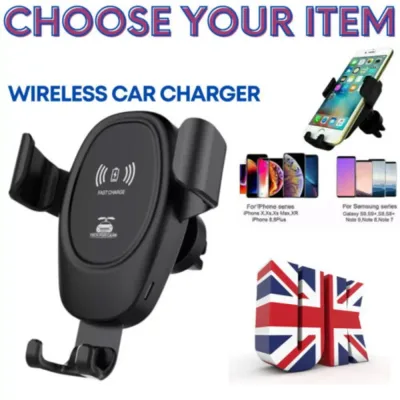 Wireless Car Charger Mount Phone Holder Automatic Clamping Fast Charging 15W UK