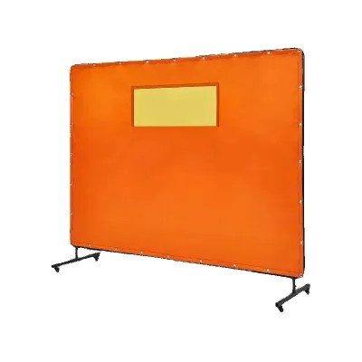 SucceBuy 6x8 Foot Welding Screen with Frame and Swivel Wheels