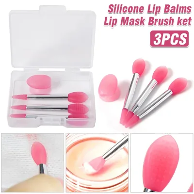 Silicone Lip Balms Lip Mask Brush with Sucker Dust Cover Makeup Applicator