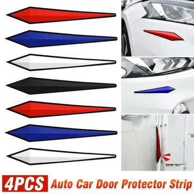 4x Auto Car Door Protector Strip Anti-collision Sticker Decal Decor white image 1