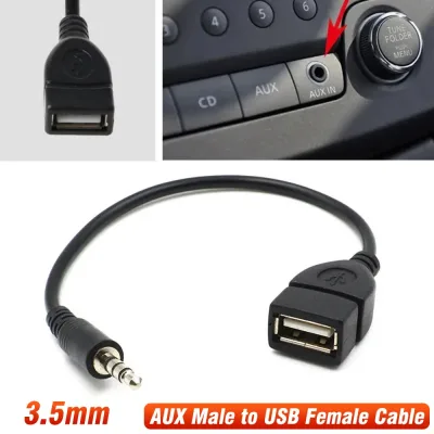 1x Male Cable Plug AUX Jack 3.5mm Audio to USB 2.0 Female Converter Cord Car Player image 1