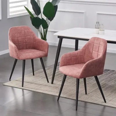 Faux Matte Suede Leather Dining Chairs