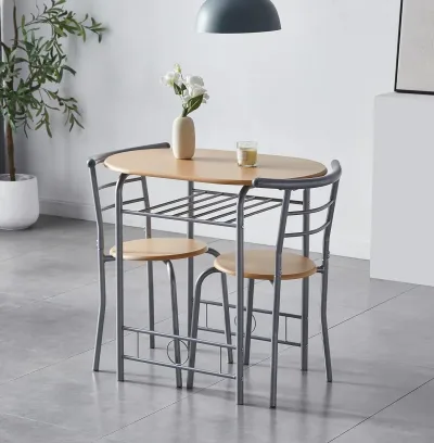Mcc Direct Dining Table and Chairs Set Metal Wood Effect Kitchen Ta...