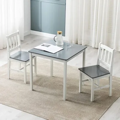 Mcc Direct Classic Solid Wooden Dining Table and 2 Chairs Set Kitch...