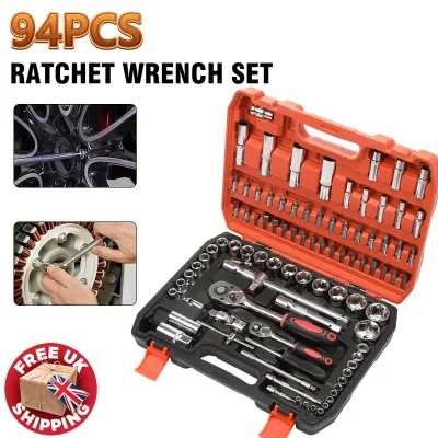 94pc 1/2" 1/4" Ratchet Socket Set image 1