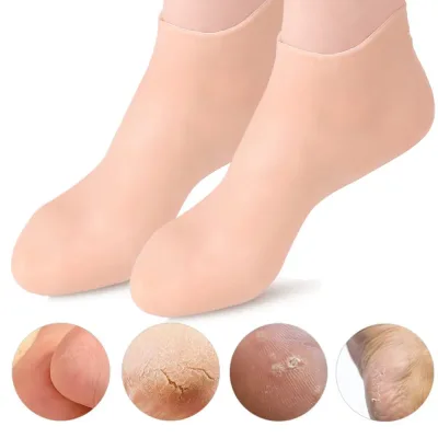 2pcs Silicone Foot Care Socks Moisturizing Gel Socks Elastic Cracke...