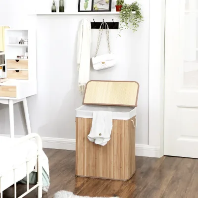 Songmics Laundry Basket With Lid, Laundry Basket With Removable Bag...