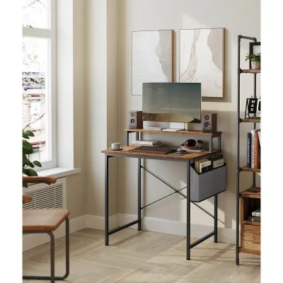 VASAGLE Computer Desk with Monitor Riser image 1