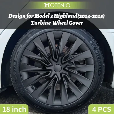 4PCS Wheel Cap 18 Inch Turbine Automobile Hubcap for Tesla Model 3 Highland 2024-2026 Hub Cap Performance Replacement fo