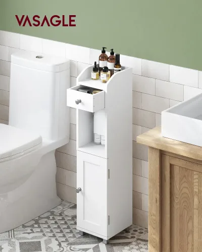 Vasagle Small Bathroom Storage Cabinet Toilet Paper Holder With Sto...