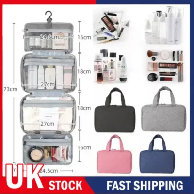Large Capacity Toiletry Makeup Bag Cosmetic Storage Travel Hanging Washbag UK~