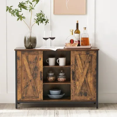 VASAGLE Sideboard with Cupboard and Shelves, 100x35x70cm image 1