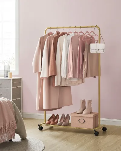 Songmics Clothes Rack, Clothes Rail on Wheels, Metal Clothing Rail ...