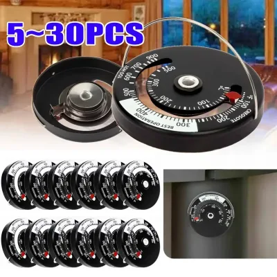 5/10/15/20/25/30 Pcs Fireplace Thermomete Magnetic Stove Thermometer Fire Stove Pipe Thermometer Gauge For Wood Burning 