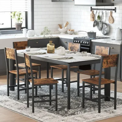 VASAGLE Dining Chair Set of 2, Steel Frame, Industrial, for Dining Room, Living Room, Kitchen, Heather Greige and Froste