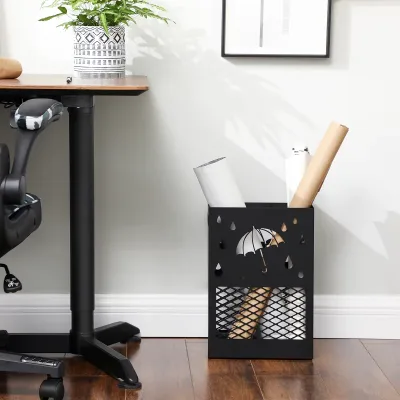 Songmics Metal Umbrella Stand, Rectangular Umbrella Holder Rack, Wi...