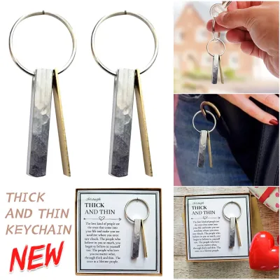 Through Thick And Thin Keychain - Best Friend Gifts Friendship Keychain Keying image 1