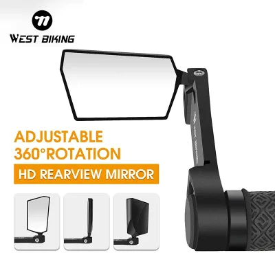 West Biking Rear View Mirror Foldable Alloy Bar End image 1