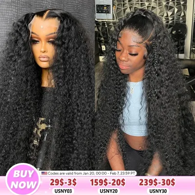 Deep Wave 13x6 HD Lace Frontal Wig 200% Transparent 13x4 Water Wave...