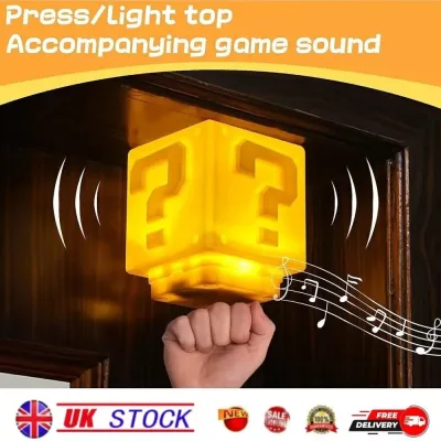 Super Mario Question Block LED Night Light with Sound USB