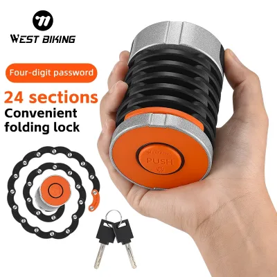 WEST BIKING Foldable Anti-Theft Bike Chain Lock