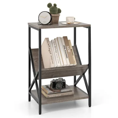 Goflame Record Holder Shelf 3-Tier Record Player Stand W/ V-Shaped ...