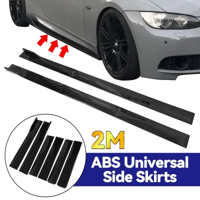 Universal 2m 78.7" Car Side Skirts Extension Rocker Panel Splitter Lip Glossy PP