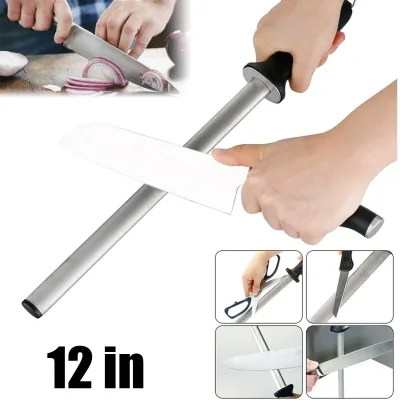 30cm/12‘’Diamond Sharpening Rod,Professional Knife Sharpening Stick Tool,Lightweight Durable Oval Household Kitchen Knif