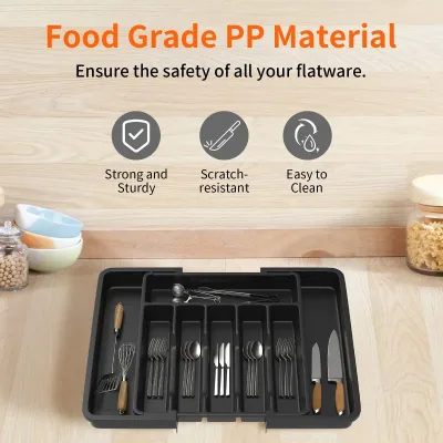 Wooden Cutlery Tray Organizer