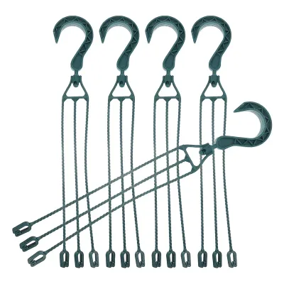 5PCS Plastic Hanging Chains for Planters, 360°Rotatable Hanging Basket Hooks Planter Holder Flower Plant Pot (Green)