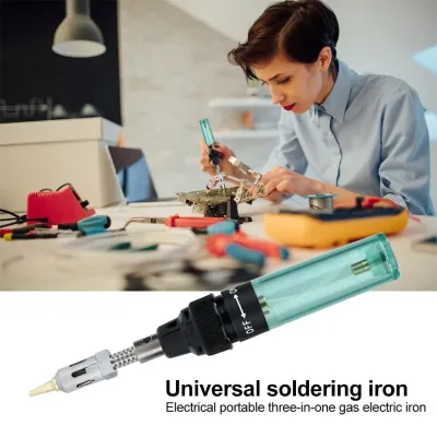 14 In1 Portable Soldering Iron Kit 1300Celsius Butane Welding Pen Burner Blow Torch Gas Welding Soldering Iron Butane Ti