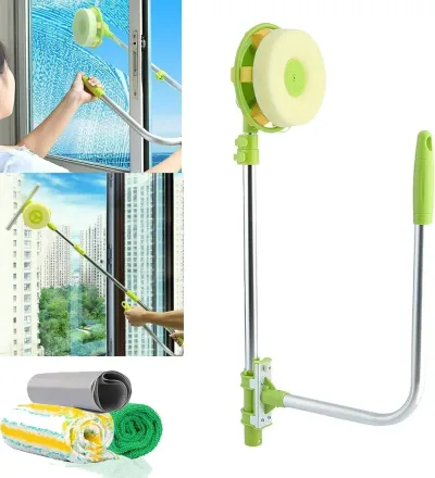 2 in 1 Window Cleaning Tool Telescopic Handle image 1