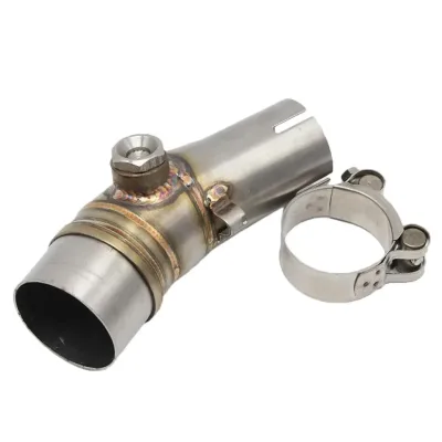 Motorcycle Exhaust Vent Middle Connection 51mm Adapter for ER6N 2010-2014, Stainless Steel