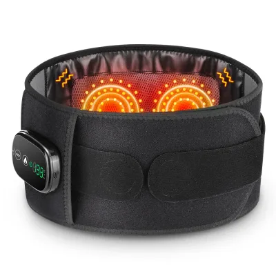 Heating Vibration Massager Belt, Red Light Hot Compress Waist Support Brace Waist Back Massage Lumbar Support Belt Healt