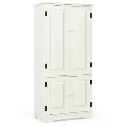 Goflame Freestanding Floor Cabinet Wooden Storage Organizer Chest W...