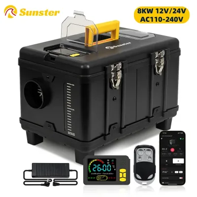 TB10 8KW Diesel Air Heater 12V/24V/230V Auto Thermostatic Car Parking Heater With LCD/Bluetooth APP/Timing For Home Camp